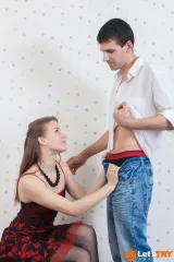 Beautiful babe Izabella sucks huge cock and fucks photos Preview picture 2