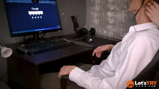 Hanna with nerd glasses gives a nice blowjob frame 1